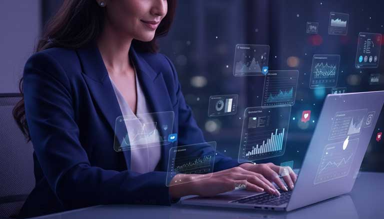 AI content creation for social media concept