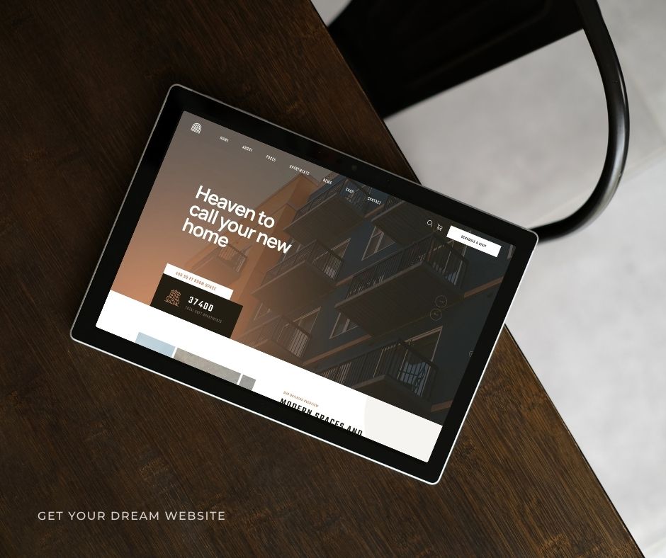 Brown Modern Webdesign Portfolio Tablet Mockup Facebook Post 26