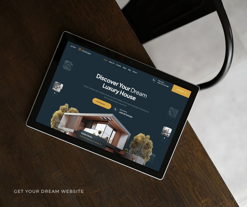 Brown Modern Webdesign Portfolio Tablet Mockup Facebook Post 28