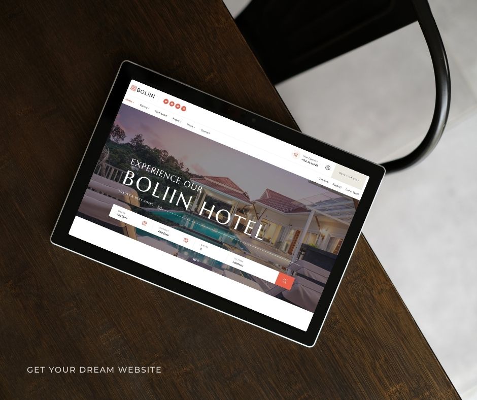Brown Modern Webdesign Portfolio Tablet Mockup Facebook Post 34