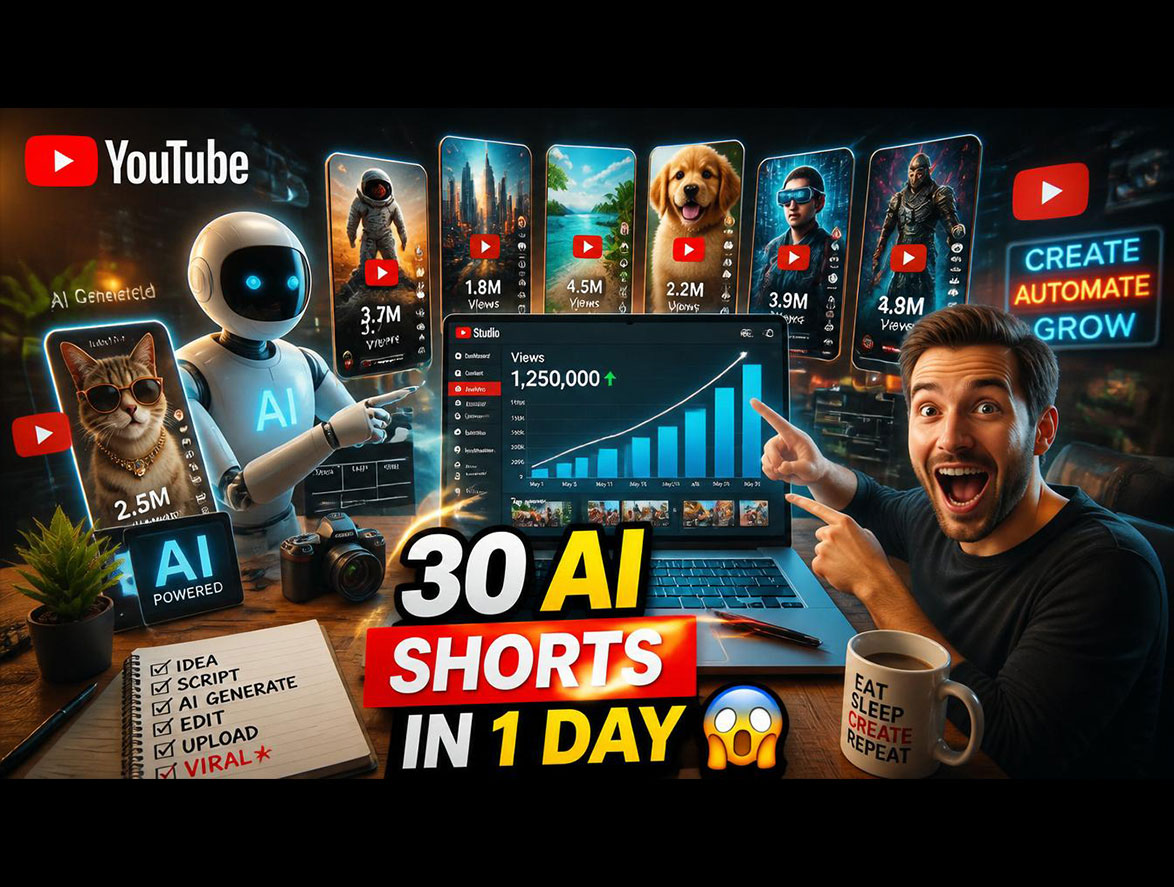 How I Created 30 YouTube Shorts in One Day Using AI Workflow