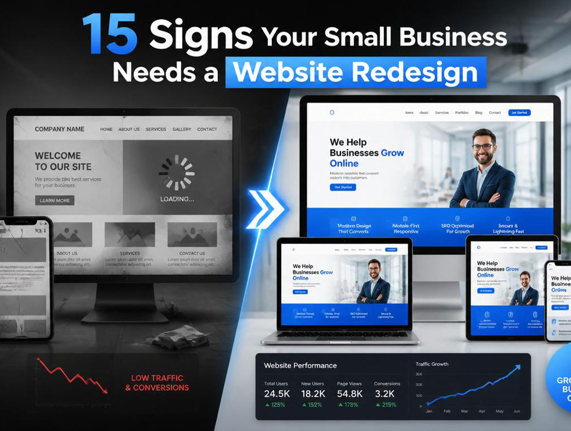 Modern responsive website redesign for small business